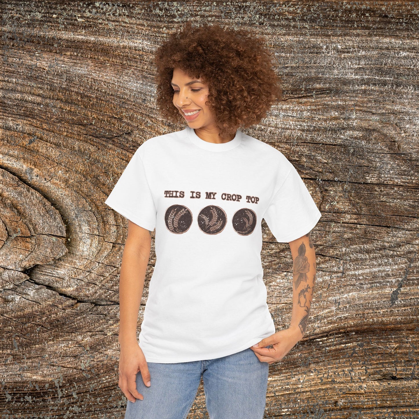 Rustic Wheat T-Shirt — "This Is My Crop Top" Farmer Gift