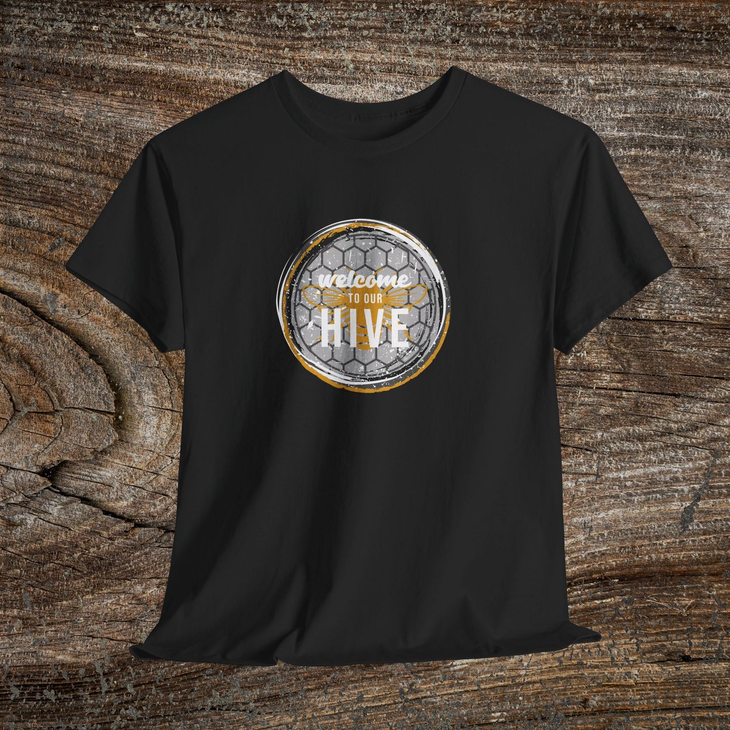 Welcome to Our Hive Retro Bee T-Shirt — Beekeeper Gift