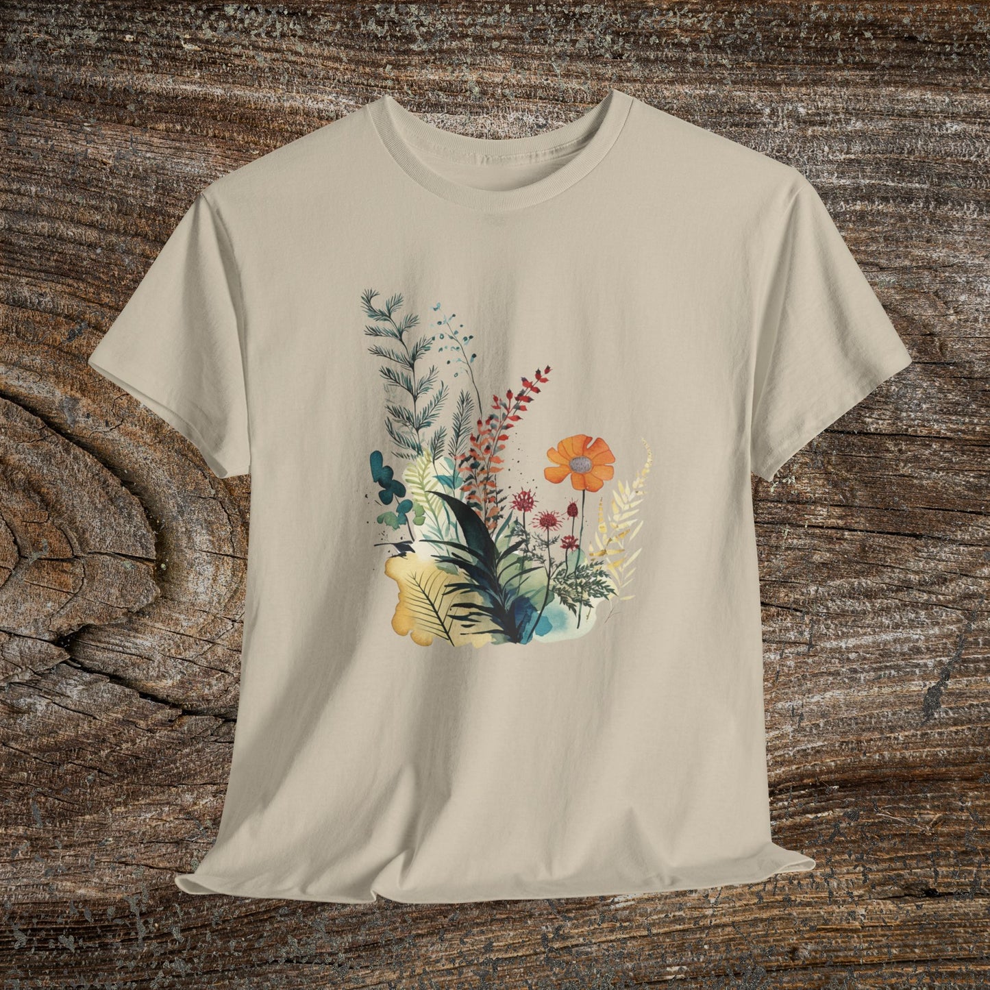 Vintage Watercolour  Floral TShirt — Botanical Graphic T-Shirt