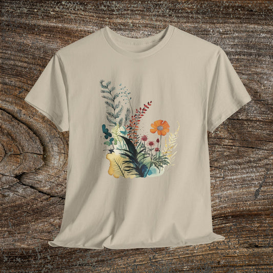 Vintage Watercolour  Floral TShirt — Botanical Graphic T-Shirt