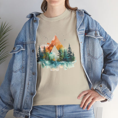 Watercolour Mountain Landscape TShirt - Nature Lover Gift