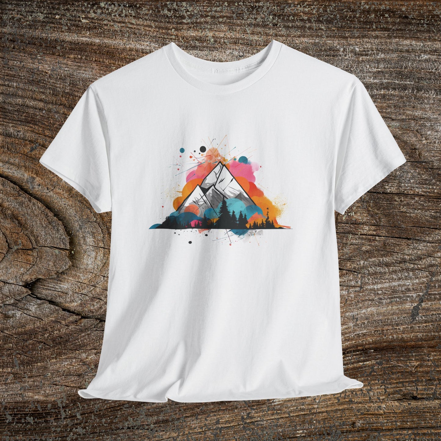 Vibrant Retro Mountain Abstract TShirt - Trendy Cute Mountain Landscape Shirt