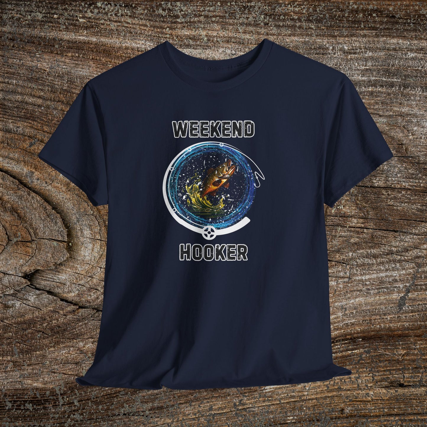 Retro 'Weekend Hooker' Fishing T-Shirt — Funny Grunge Angler Gift