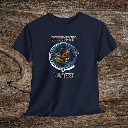 Retro 'Weekend Hooker' Fishing T-Shirt — Funny Grunge Angler Gift