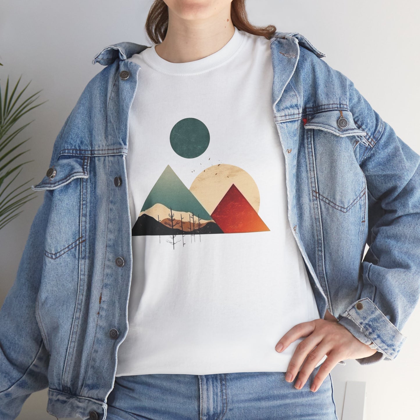 Boho Mountain T-Shirt — Vintage Abstract Mountain Landscape Tee