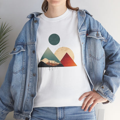 Boho Mountain T-Shirt — Vintage Abstract Mountain Landscape Tee