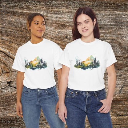 Watercolour Mountain Landscape TShirt - Nature Lover Gift