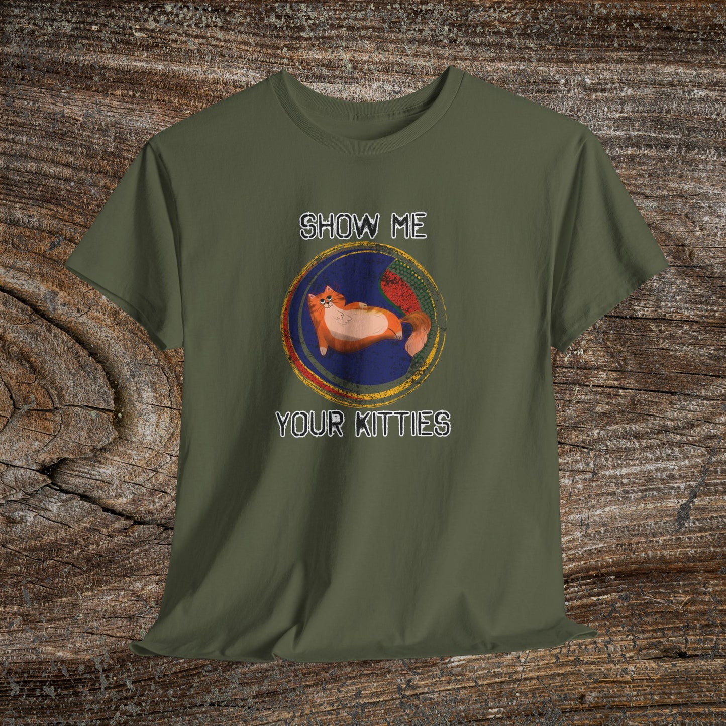 Funny Grunge Cat T-Shirt — "Show Me Your Kitties"