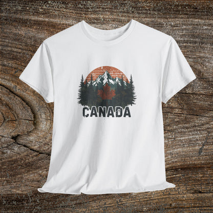 Rustic Canada Landscape T-Shirt — Distressed Canadian Tee