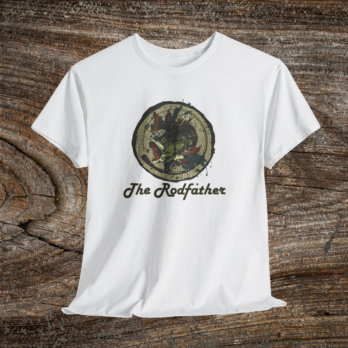 Grunge "The Rodfather" Fishing Tee — Vintage Angler Gift
