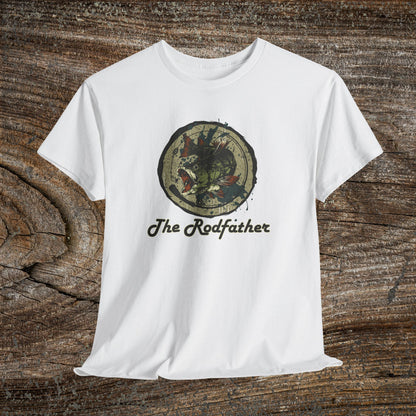 Grunge "The Rodfather" Fishing Tee — Vintage Angler Gift
