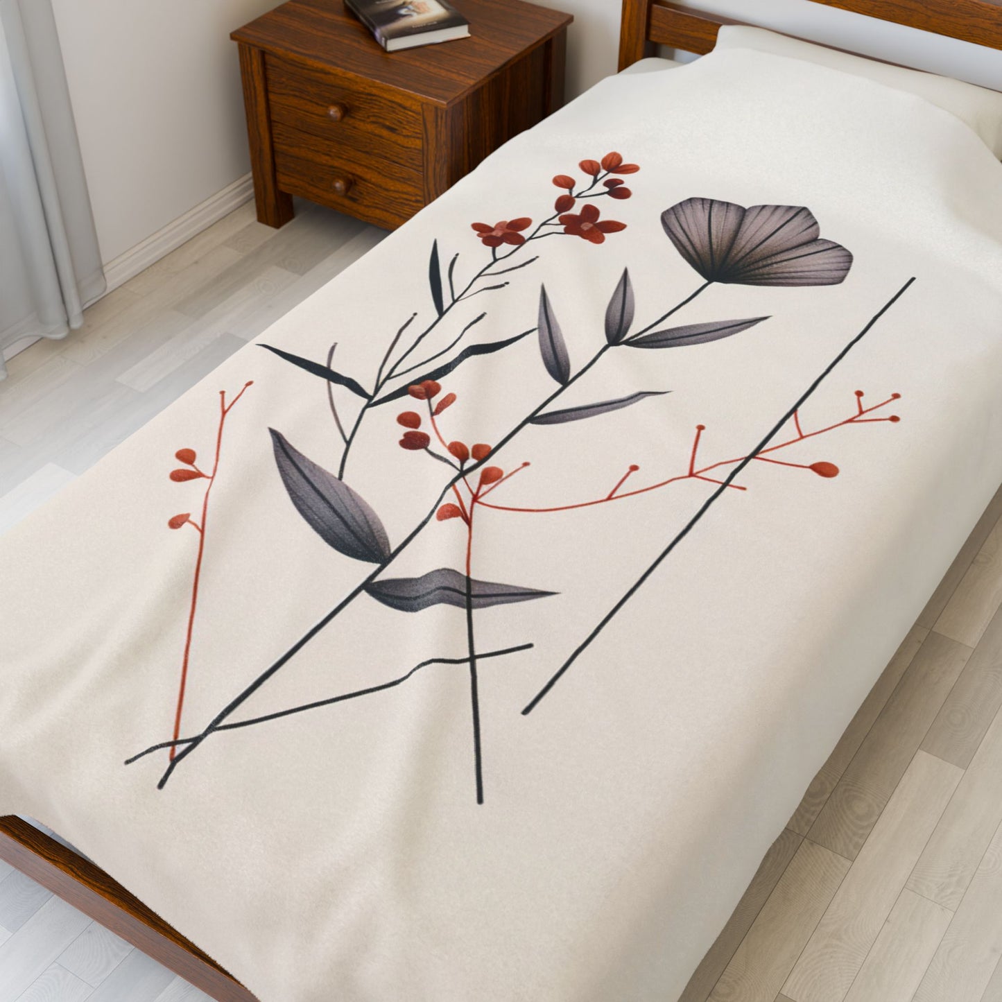 Retro Boho Flower Blanket — Cozy Abstract Throw