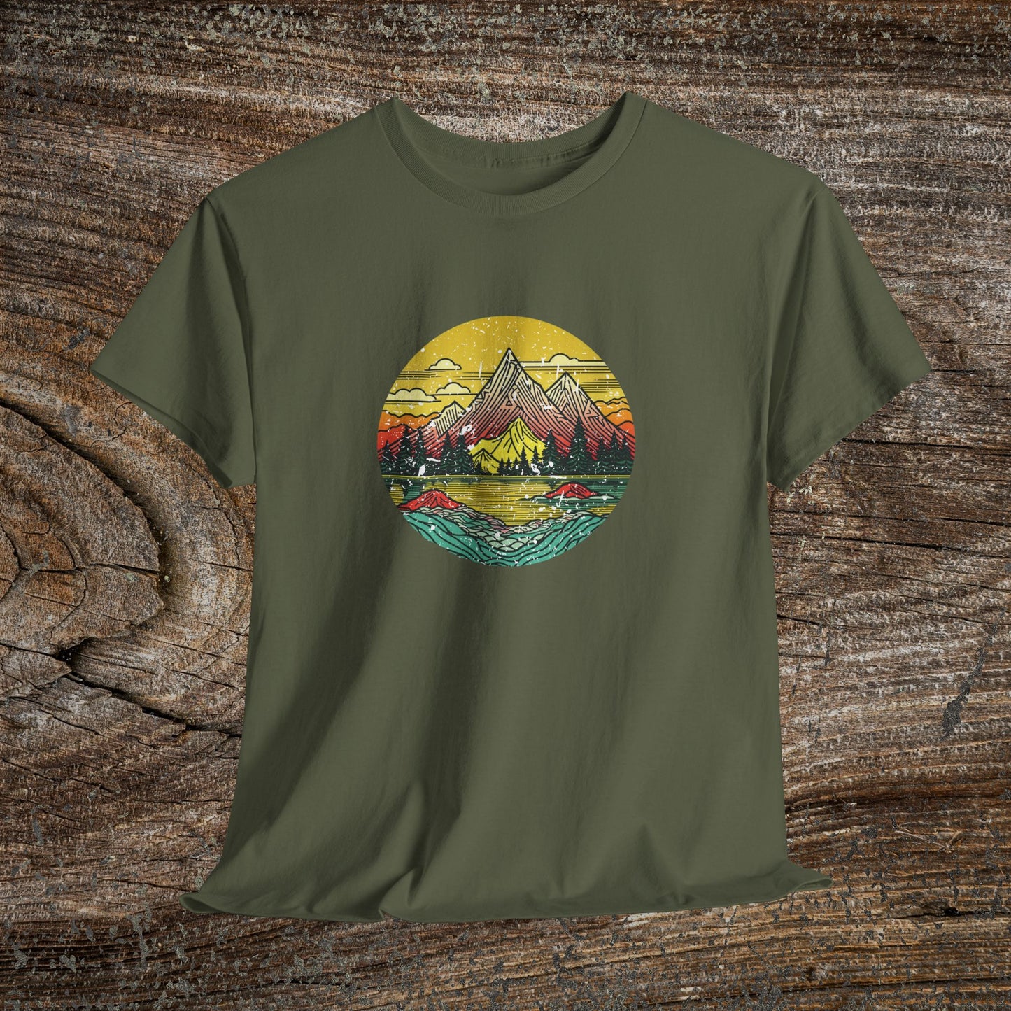Retro Vintage Mountain Landscape TShirt - Nature Lover Gift