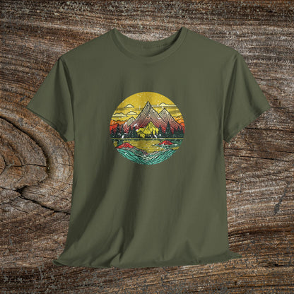 Retro Vintage Mountain Landscape TShirt - Nature Lover Gift