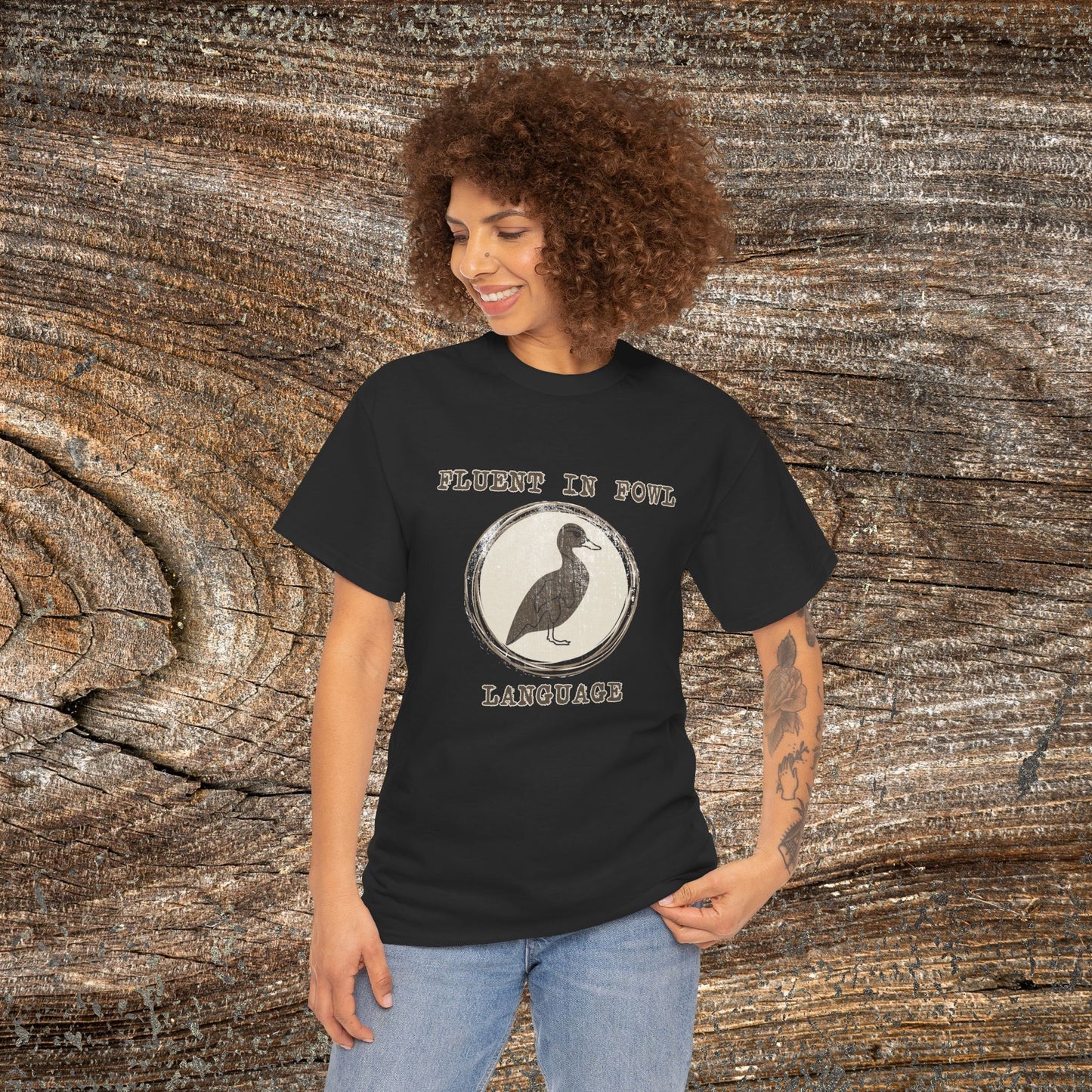 Retro Duck T-Shirt — "Fluent in Fowl Language"