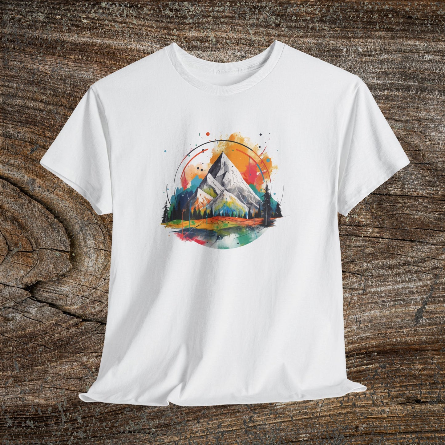 Retro Mountain T-Shirt — Vibrant Vintage Landscape Tee
