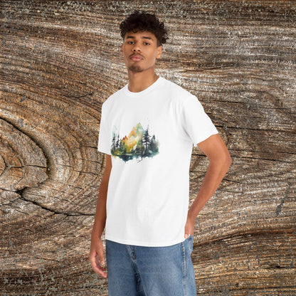 Watercolour Mountain Landscape TShirt - Nature Lover Gift