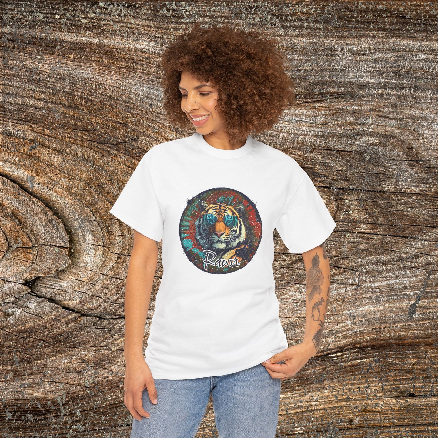 Grunge Rawr Tiger T-Shirt — Vintage Tiger Graphic Tee