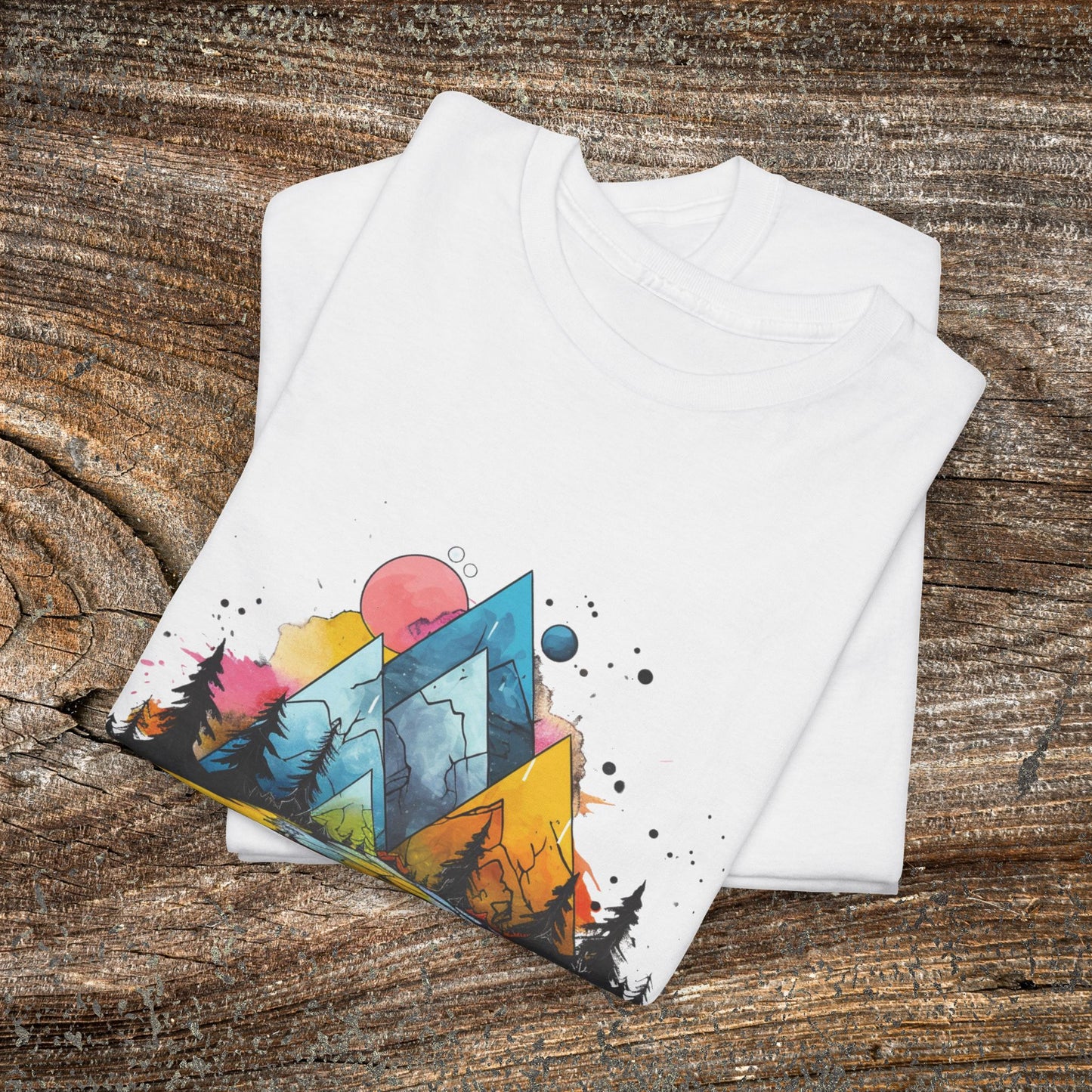 Retro Mountain Abstract TShirt - Trendy Mountain Landscape Shirt