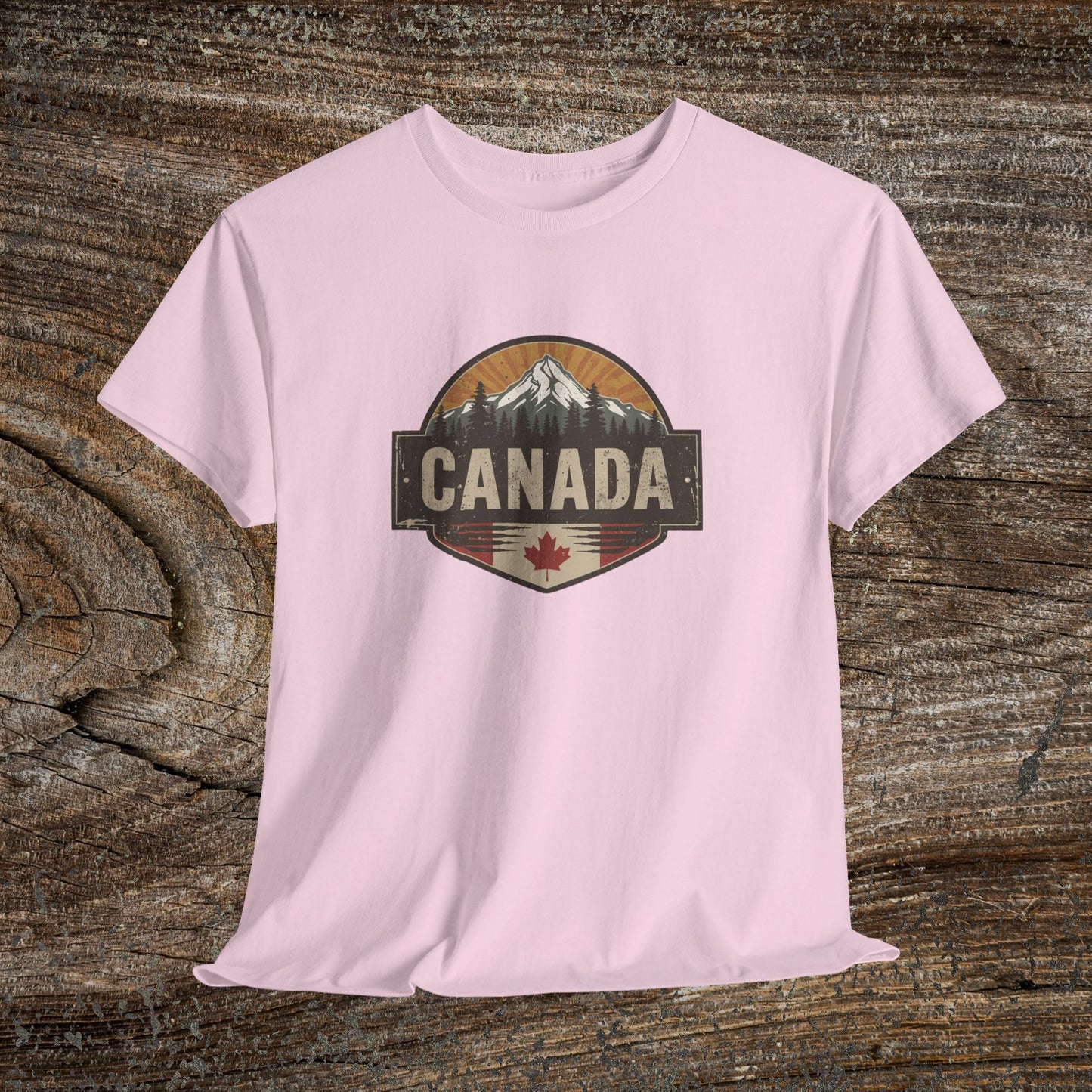Rustic Canadian Landscape T-Shirt — Distressed Canada Tee