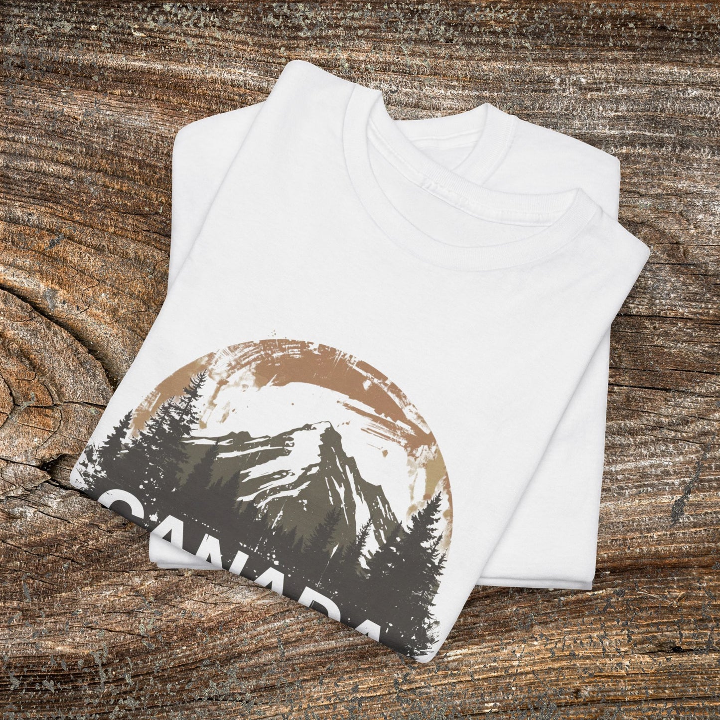Rustic Canadian Landscape T-Shirt — Distressed Canada Tee