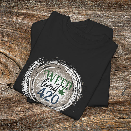 Grunge Weed 420 TShirt - "Weed Limit 420" - Retro Marijuana Stoner Gift