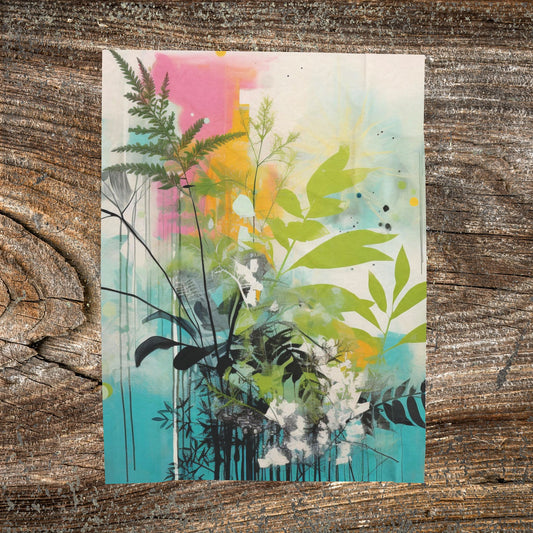 Botanical Abstract Blanket — Soft Floral Throw