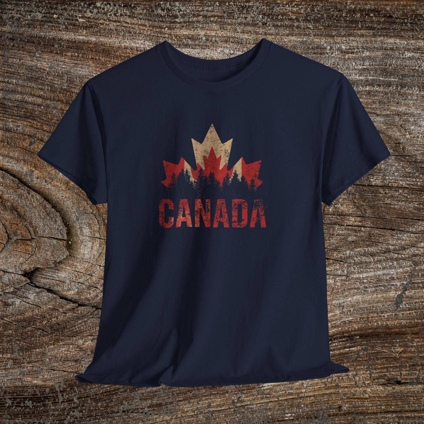 Rustic Canadian Maple Leaf T-Shirt — Grunge Canada Tee