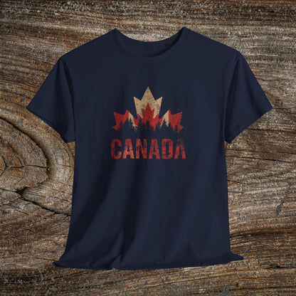 Rustic Canadian Maple Leaf T-Shirt — Grunge Canada Tee