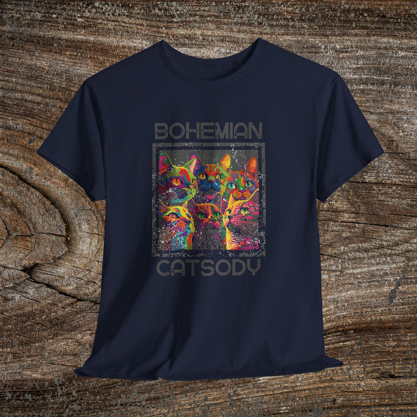 Retro Bohemian Catsody T-Shirt — Funny Vintage Cat Graphic Tee