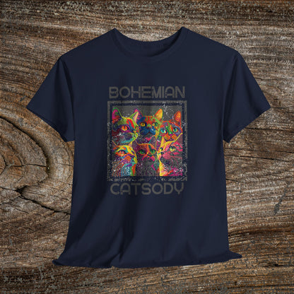 Retro Bohemian Catsody T-Shirt — Funny Vintage Cat Graphic Tee