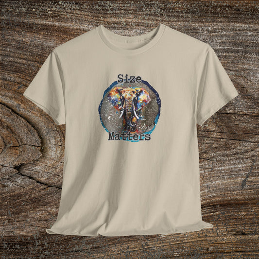 Grunge 'Size Matters' Elephant T-Shirt — Vintage Elephant Graphic Tee