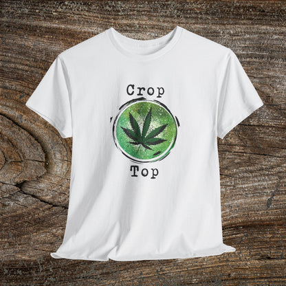 Grunge Weed Leaf 420 TShirt - "Crop Top" - Retro Weed Marijuana Stoner Gift