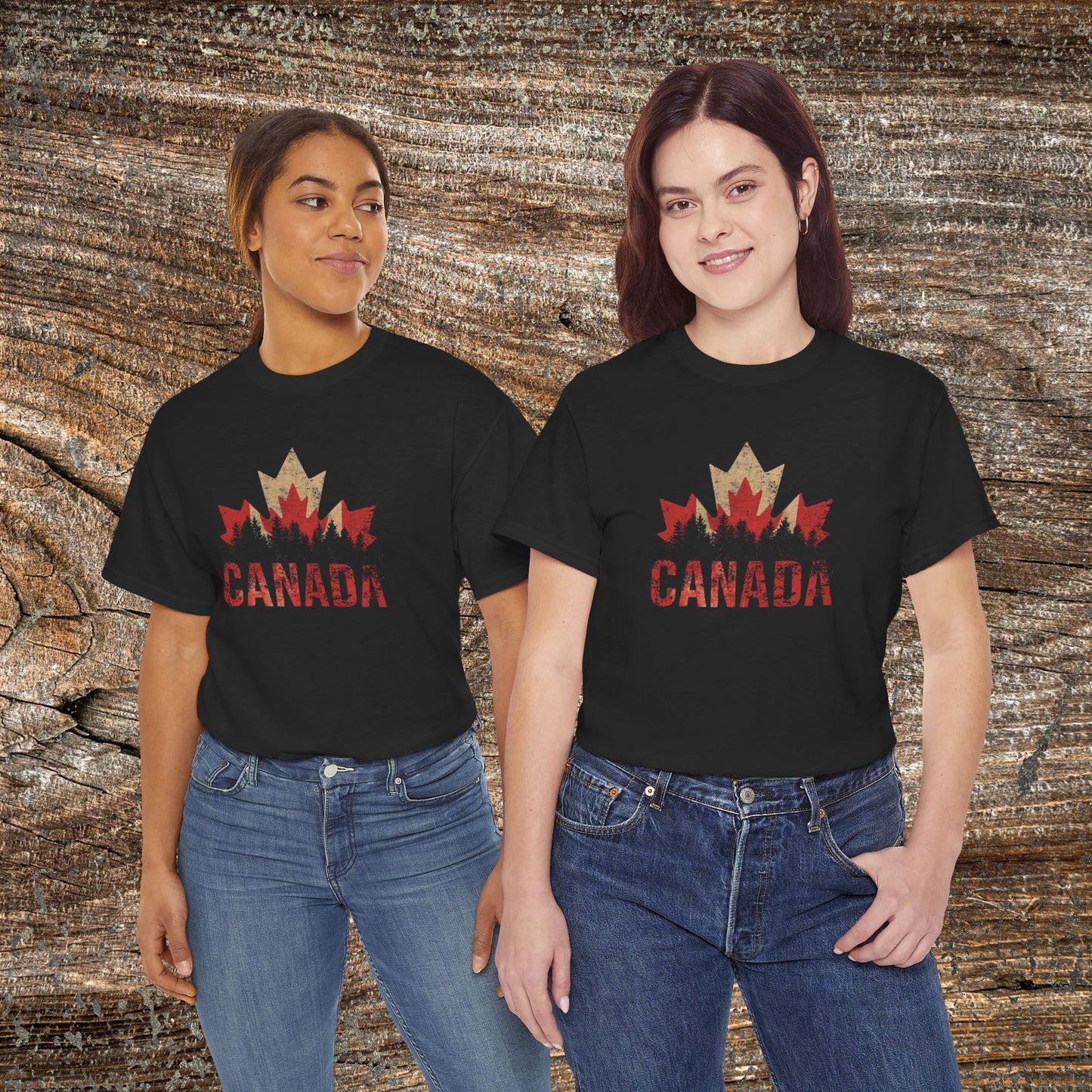 Rustic Canadian Maple Leaf T-Shirt — Grunge Canada Tee