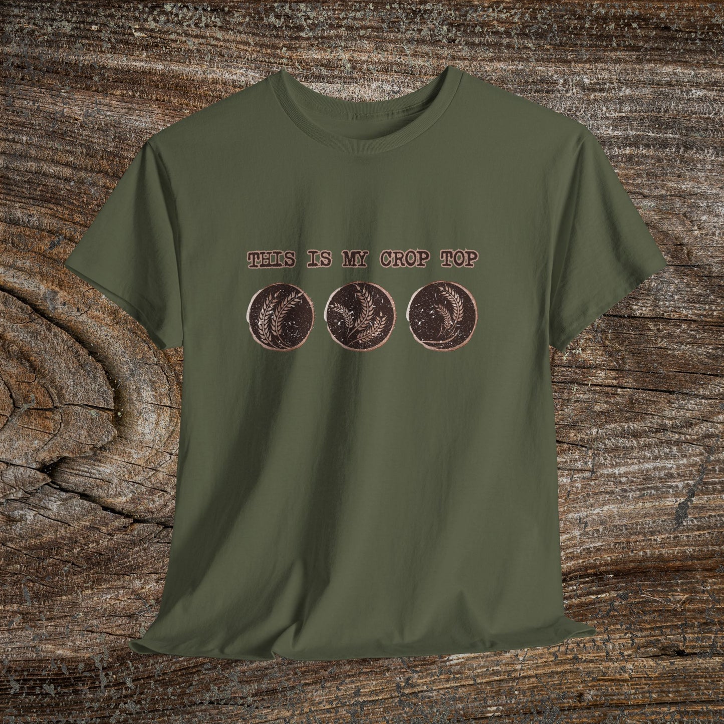 Rustic Wheat T-Shirt — "This Is My Crop Top" Farmer Gift