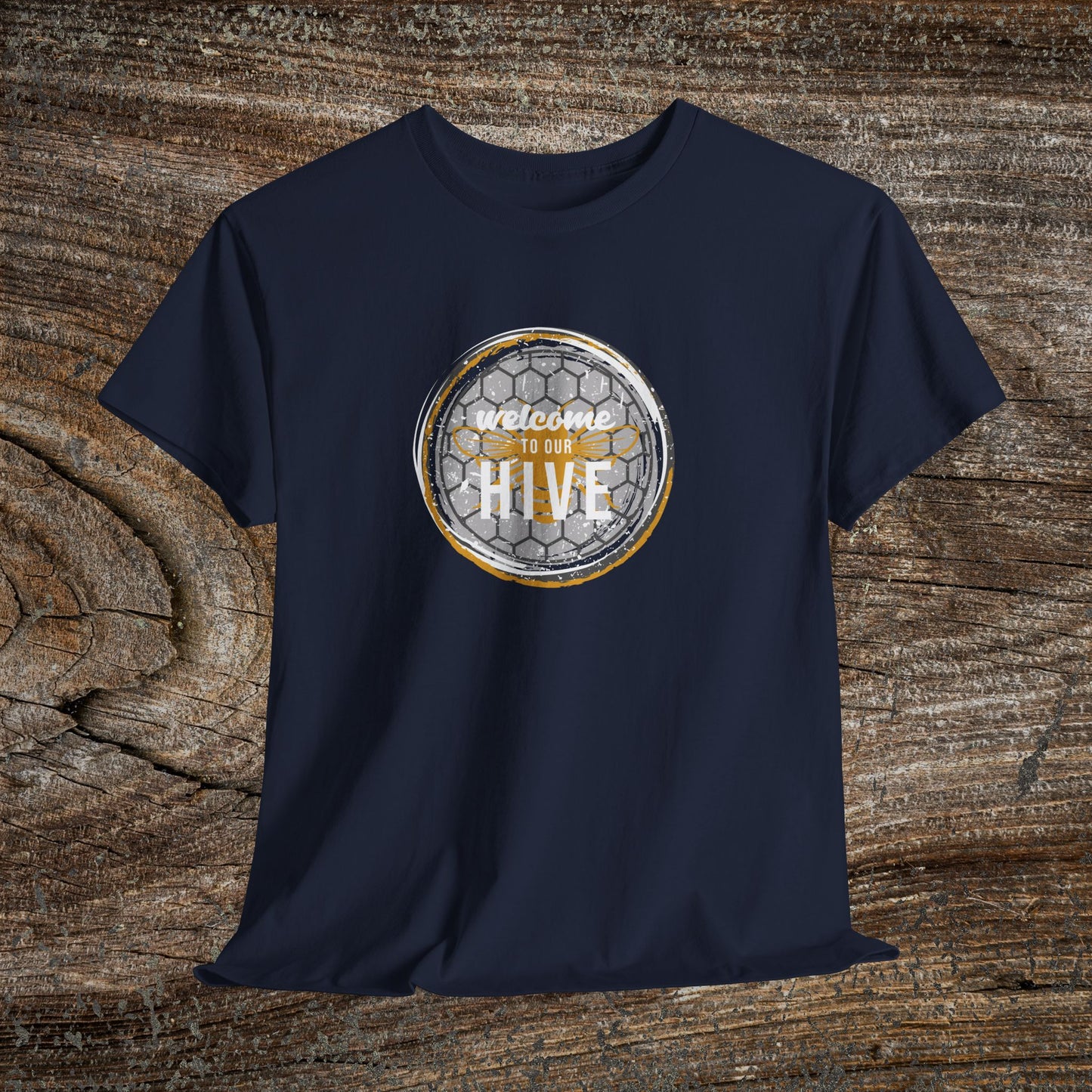 Welcome to Our Hive Retro Bee T-Shirt — Beekeeper Gift