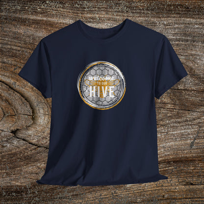 Welcome to Our Hive Retro Bee T-Shirt — Beekeeper Gift
