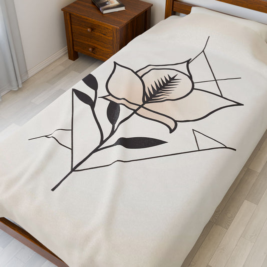 Retro Boho Flower Blanket — Cozy Abstract Throw