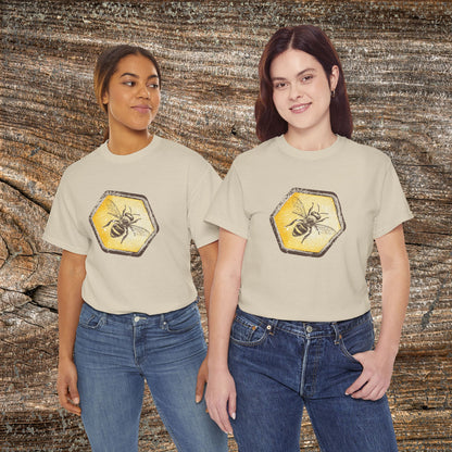 Grunge Honey Bee T-Shirt — Retro Honeycomb Bee Gift Tee