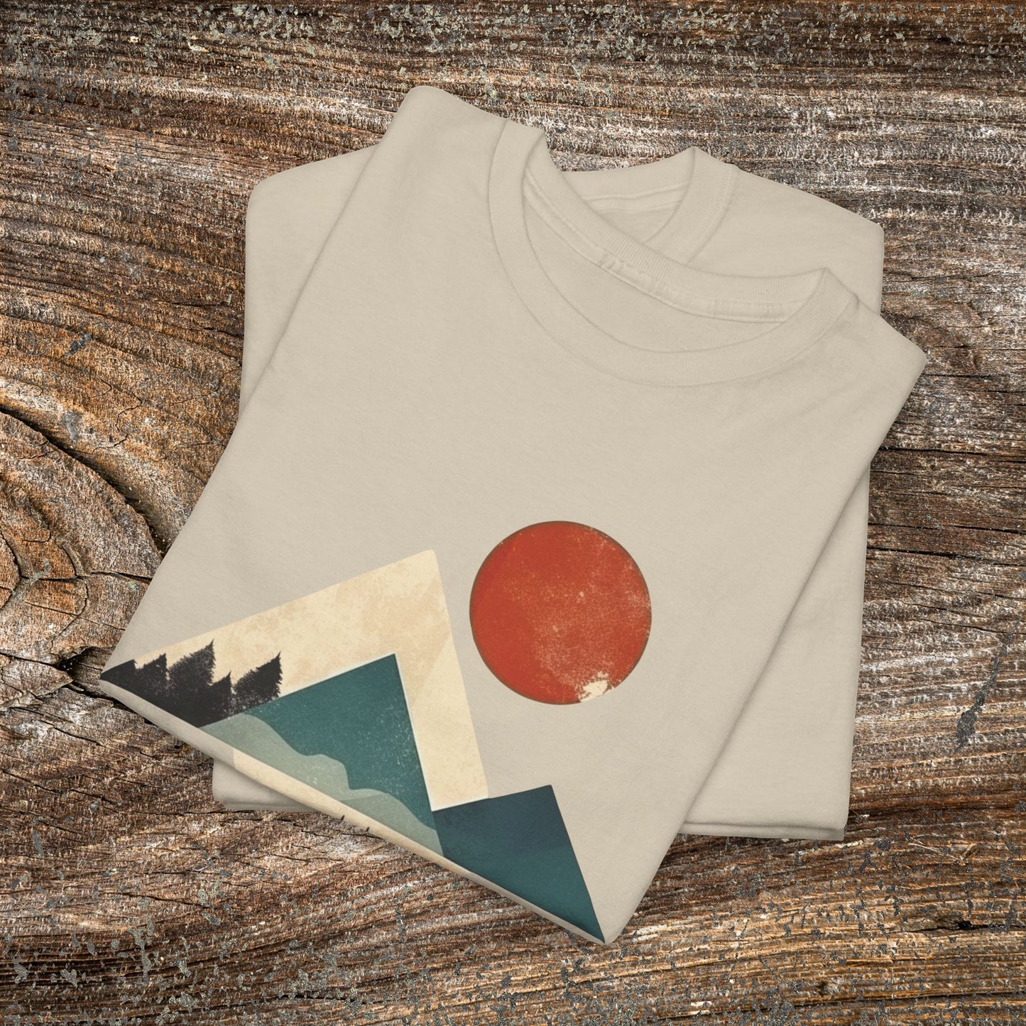 Boho Mountain T-Shirt — Vintage Abstract Mountain Landscape Tee