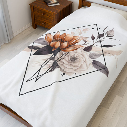 Vintage Flower Blanket — Cozy Retro Boho Throw