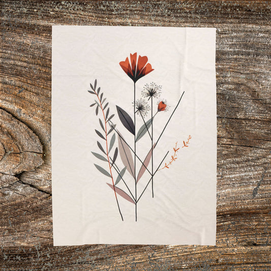 Retro Boho Flower Blanket — Cozy Abstract Throw