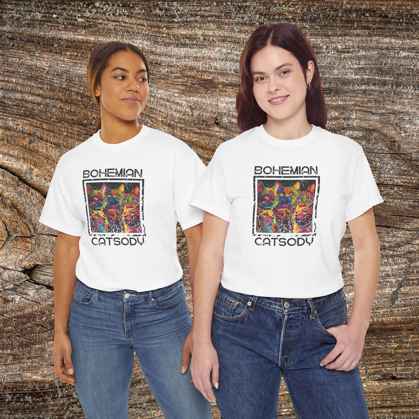 Retro Bohemian Catsody T-Shirt — Funny Vintage Cat Graphic Tee