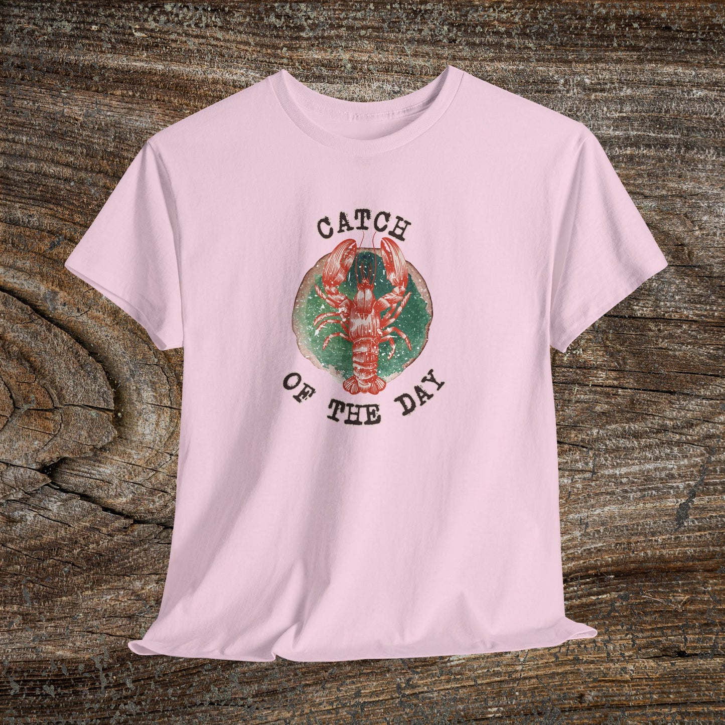 Retro Lobster TShirt - 'Catch of the Day' - Grunge Fishing Shirt