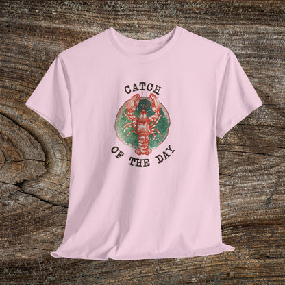 Retro Lobster TShirt - 'Catch of the Day' - Grunge Fishing Shirt