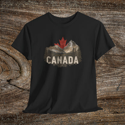 Rustic Canadian Landscape T-Shirt — Distressed Canada Tee