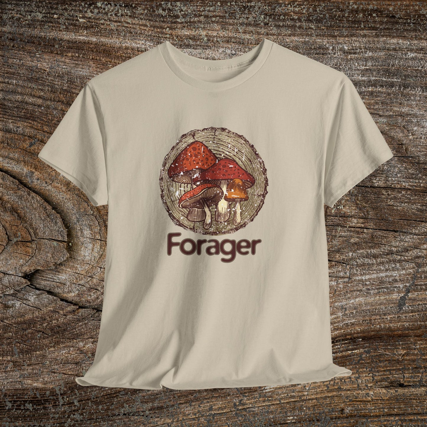 Foraging Mushroom Tee — Retro Grunge Forager Gift