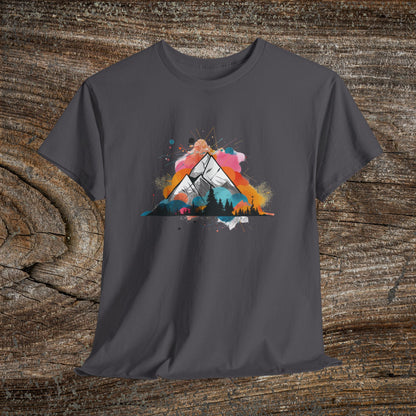 Vibrant Retro Mountain Abstract TShirt - Trendy Cute Mountain Landscape Shirt