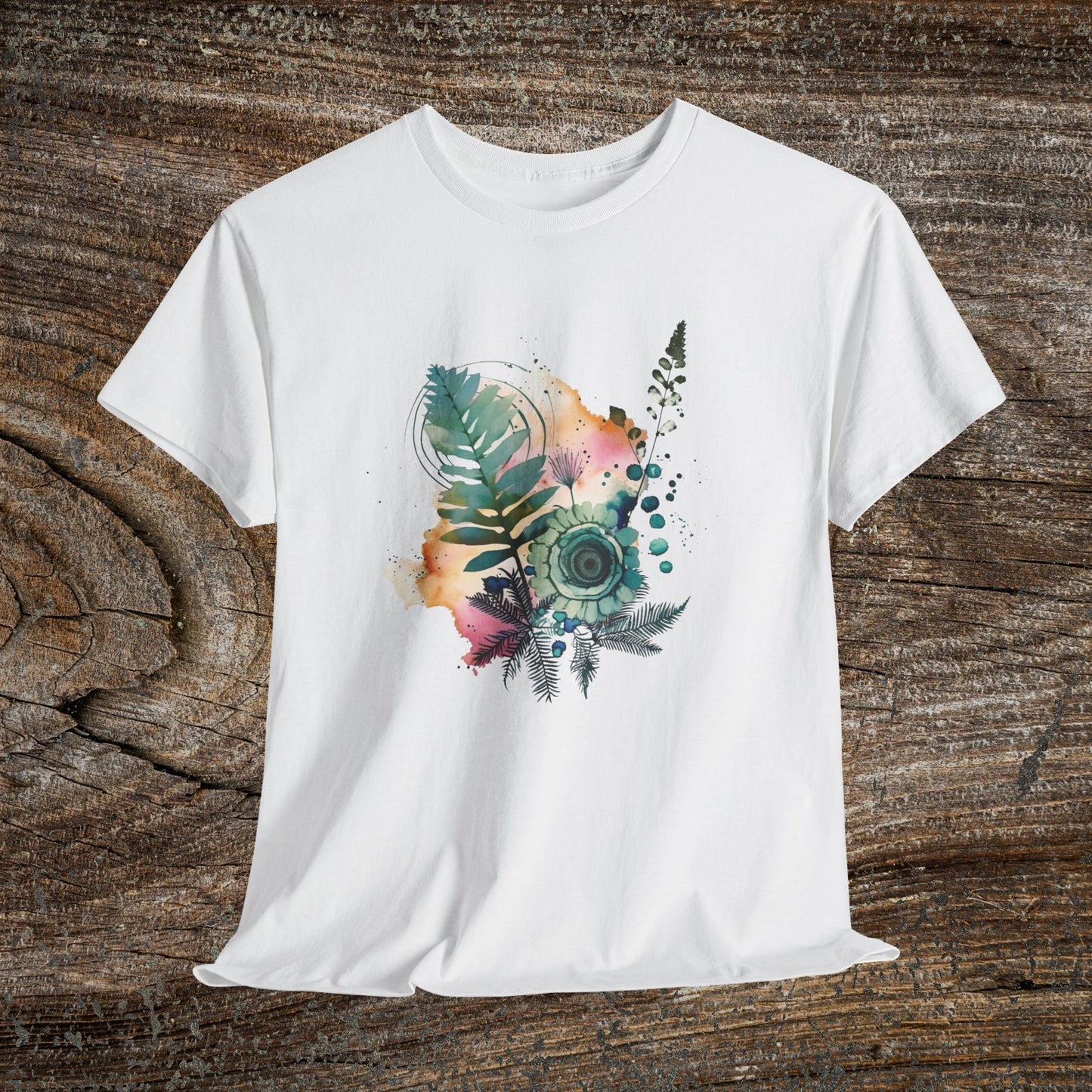 Vintage Watercolour Floral TShirt — Botanical Graphic T-Shirt