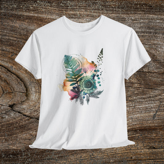 Vintage Watercolour Floral TShirt — Botanical Graphic T-Shirt